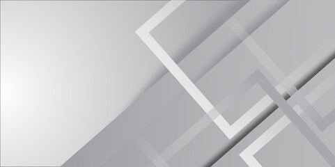 Fototapeta premium Abstract grey square line background. Abstract grey and white geometric shape overlap layers on background. Modern grey vector abstract graphic design Banner Pattern background web template.