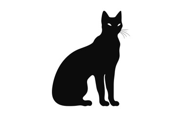 Egyptian Cat black Silhouette Vector art isolated on a white background