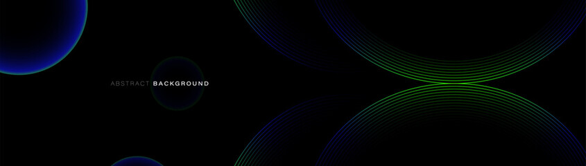 Abstract half circle geometric simple lines background. Futuristic technology banner. Vector