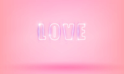 Happy Valentine's days neon heart of background with Blur Hearts. Stage Podium Scene with for vector  poster design