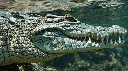 Obraz premium crocodile in the water