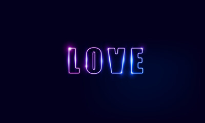 Abstract love light with neon square of Happy Valentine's day background,  vector design