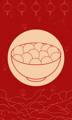 Chinese New Year Lantern Festival red vector illustration