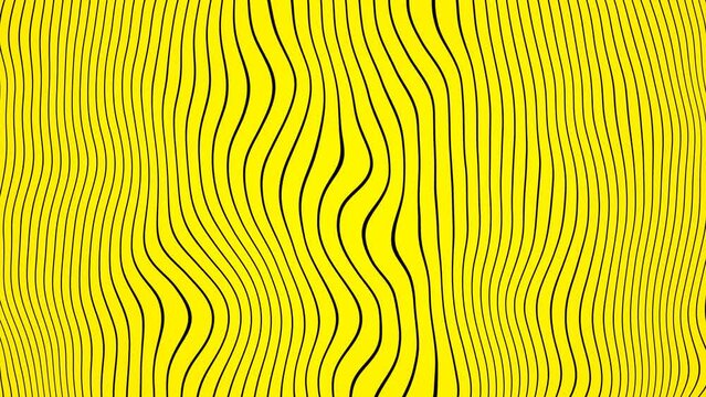 Vibrant yellow background with thin wavy lines, simple design, flat style.