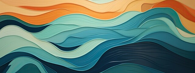 Layers of fluid sculpted paper, overlapping each other, create a mesmerizing wave-like topography
