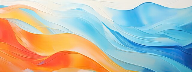 Fototapeta premium liquid blue and orange abstract background. Colorful smooth transitions.