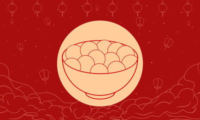Chinese New Year Lantern Festival red vector illustration