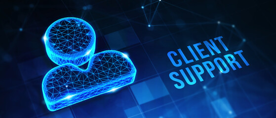 Business, Technology, Internet and network concept. Technical Support Center customer service. 3d illustration