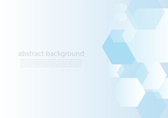 Fototapeta premium Geometric abstract background with blue hexagons. Structure molecule and communication. Science, technology and medical concept. Vector illustration