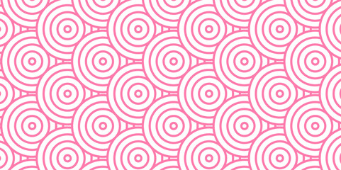 Modern diamond geometric ocean spiral pattern and abstract circle wave lines. pink seamless tile stripe geomatics overlapping create retro square line backdrop pattern background. Overlapping Pattern.