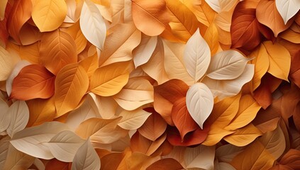 Autumn Splendor. Close Up of Colorful Leaves. Charming Patterns in a Fall Palette.