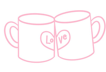 valentine_couple love mugs_doodle_vector files