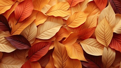 Autumn Splendor. Close Up of Colorful Leaves. Charming Patterns in a Fall Palette.