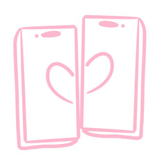 valentine_heart wallpaper couple on mobile_doodle_vector files