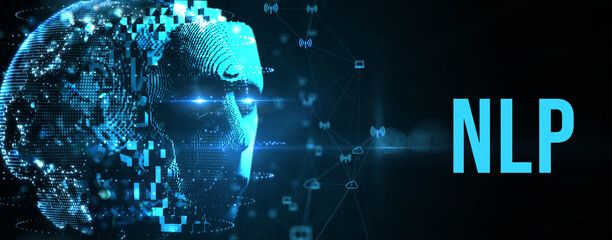 NLP Natural language processing AI Artificial intelligence. 3d illustration