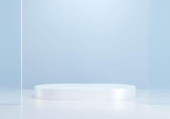 Abstract white background texture design empty space platform 3d podium product display background