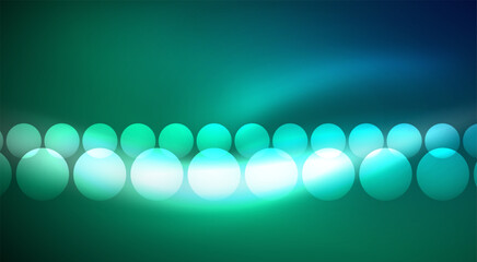Shiny Light Neon Bubble Circles. Vector illustration For Wallpaper, Banner, Background, Card, Book Illustration, landing page
