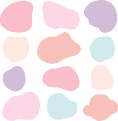 ソフトな色合いの緩い形のフレーム、流体シェイプのセット