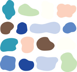 ソフトな色合いの緩い形のフレーム、流体シェイプのセット