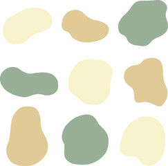 ソフトな色合いの緩い形のフレーム、流体シェイプのセット