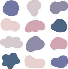 ソフトな色合いの緩い形のフレーム、流体シェイプのセット