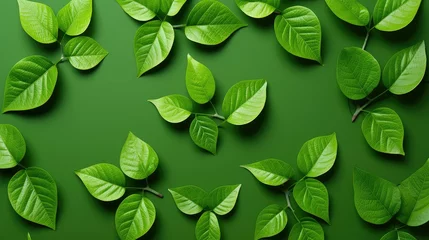 Raamstickers environment leaf green background illustration eco fresh, vibrant lush, spring summer environment leaf green background © vectorwin