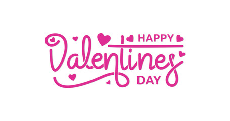 Happy Valentine's Day handwritten text calligraphy vector illustration. Great for greeting cards, celebrations, TV shows, and banners