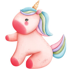 Watercolor unicorn, magical unicorn vector illustration