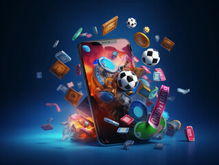 sports online betting concept image mobile phone app earn win money 