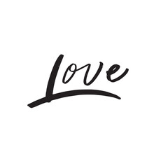 Lettering handwriting brush pen phrases of Love. Vector scripts