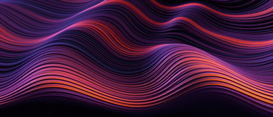 Vibrant neon liquid lines in a wavy, abstract pattern, set against a dark background.