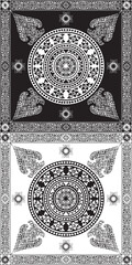 Vector set of graphic design elements,abstract pattern background. Thai painting
Seamless baroque pattern with Thai pattern. Black and white color seamless pattern vector set, Thailand.Thai Definition