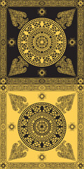 Vector set of graphic design elements, abstract pattern background. Vector.
Seamless baroque pattern with gold Thai pattern on a black background.
Gold and black color seamless pattern vector,Thailand