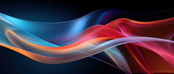 Vibrant ultraviolet rays and colorful curves in a flowing, abstract 3D design. - obrazy, fototapety, plakaty