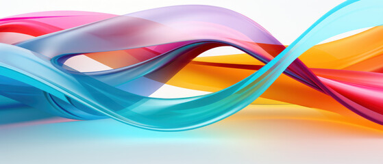 Bright and colorful abstract lines in a smooth, wavy motion, set against a white backdrop.
