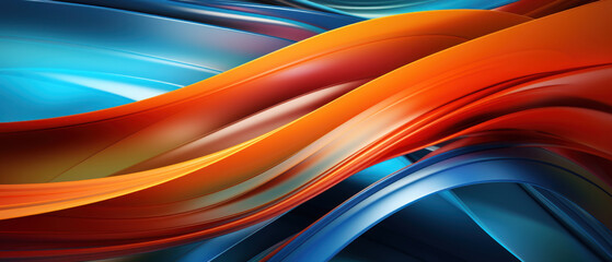 Vibrant 3D abstract with rainbow-colored lines and a glass-like effect.