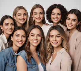 Obraz premium group of smiling woman, women's day special