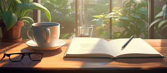 photorealistic picture of a book white cover on a desk