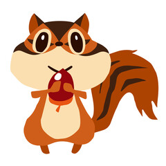 手描きのかわいいシマリスキャラクター9　(大切などんぐり)