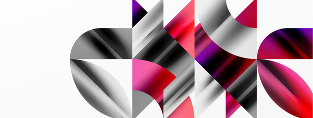 Abstract geometric shapes symbolizing creative technology, digital art, social communication, and modern science. Ideal for posters, covers, banners, brochures and websites