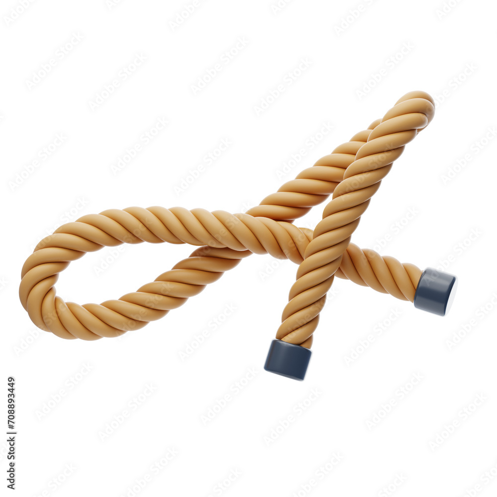 Poster a letter 3d shape rope text. 3d illustration, 3d element, 3d rendering. 3d visualization isolated on