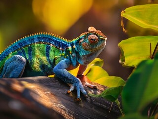 Fototapeta premium chameleon on a branch