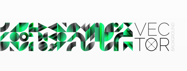 Amalgamation of geometric forms on minimalist abstract canvas, providing versatility and visual allure for digital designs, presentations, website banners, social media posts