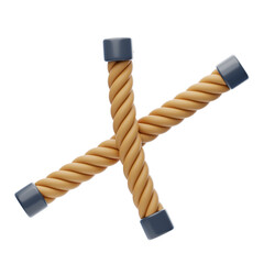 X  Letter 3D Shape Rope Text. 3d illustration, 3d element, 3d rendering. 3d visualization isolated on a transparent background