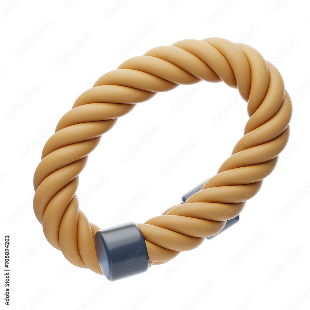 Poster 3d number 0 shape rope text. 3d illustration, 3d element, 3d rendering. 3d visualization isolated on