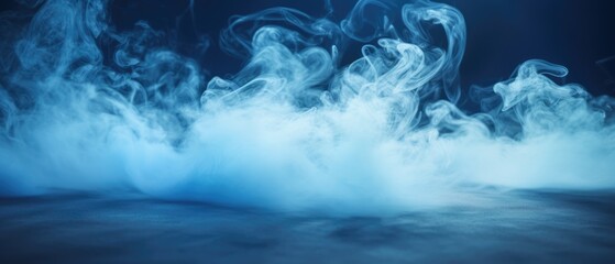  Smoke On Cement Floor With Defocused Fog for present product - obrazy, fototapety, plakaty