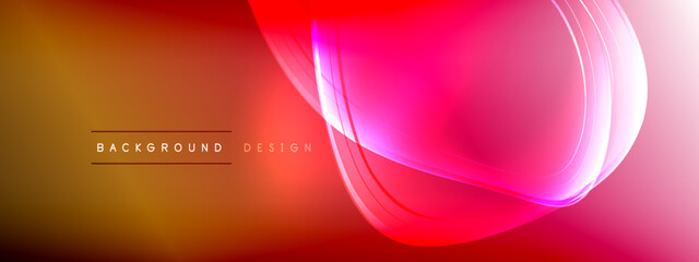 Vector abstract background - liquid transparent bubble shapes on fluid gradient with shadows and light effects