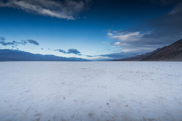 Salt floor of Badwater Basin in Death Valley, CA