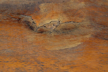 old brown wooden floor The wood panel has cracks. Rough surface and discoloration of the pigments...