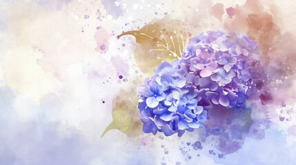 Obraz na płótnie Canvas Hydrangeas: Represent heartfelt emotions and gratitude, valentine theme, watercolor, copy space.